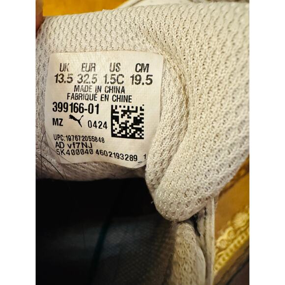 PUMA Kids Rebound Layup White High Top Gold Charms Lace Girls Sneakers Sz 1.5C - Picture 8 of 10